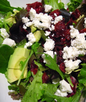 Awesome Toss  Zesty Sweet Tang Cranberry Feta Green Salad with Chicken