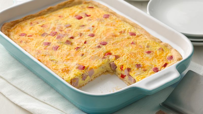 Cheesy Egg Bake with Sausage or Ham