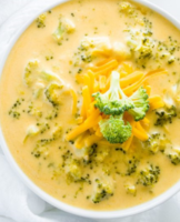 Broccoli Cheese Soup with Shredded Chicken or Bird