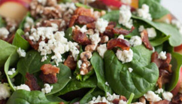 Bacon Bleu Spinach Salad with Pheasant